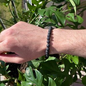 Men’s 8mm Lava Stone Energy Bracelet